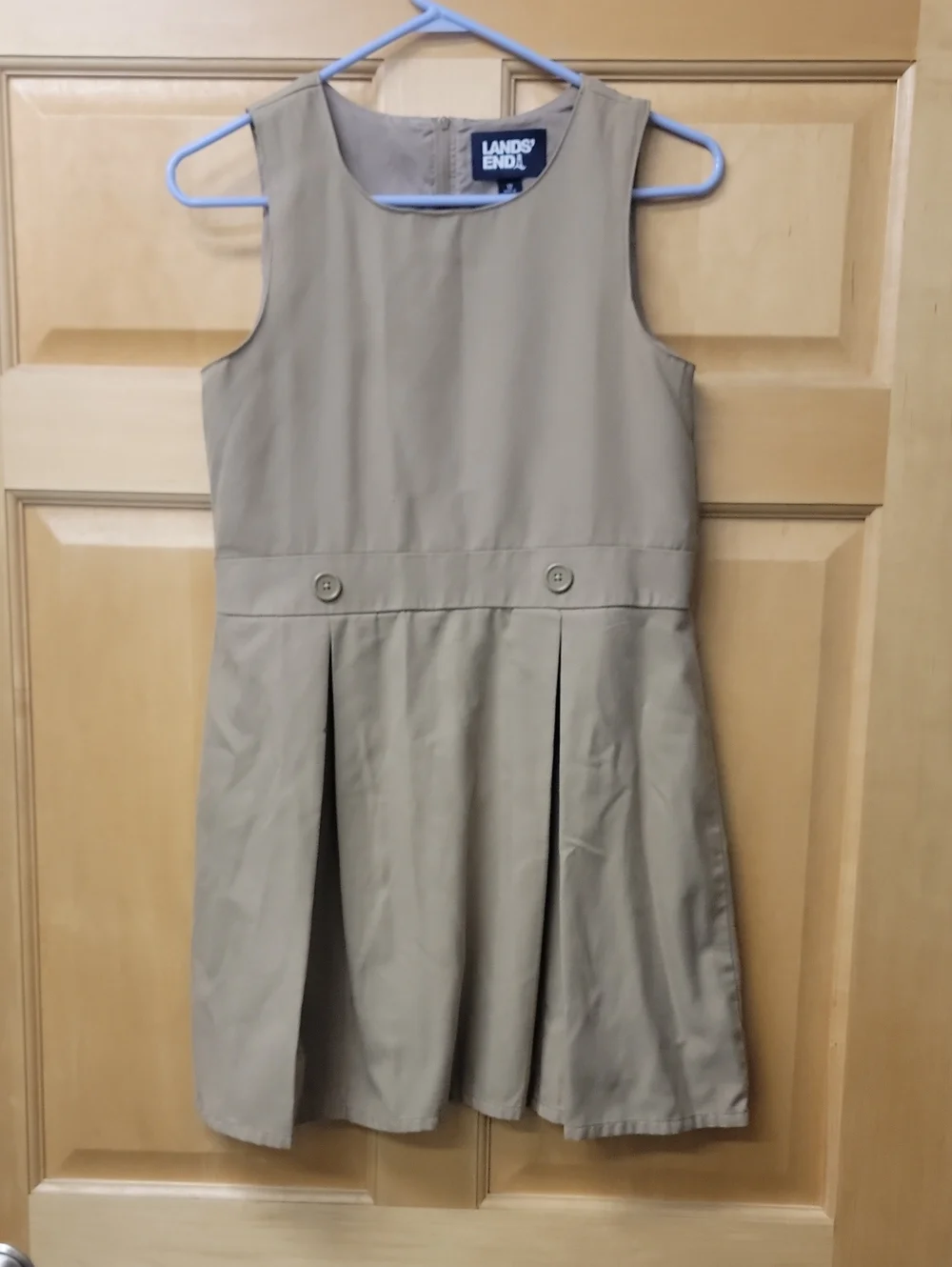Lands' End Girls' Khaki Pleated School Jumper Dress☆☆school uniform